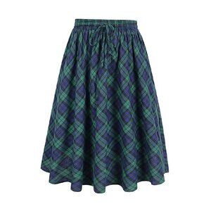 Plus Size Elastic Waist Flared Mini Skirt Stretchy A-Line Casual
